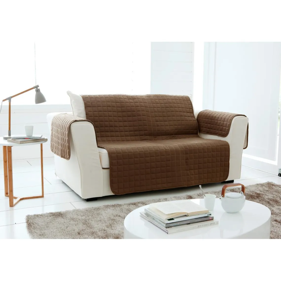 Becquet Protège-fauteuil matelassé - taupe Marron Clearance