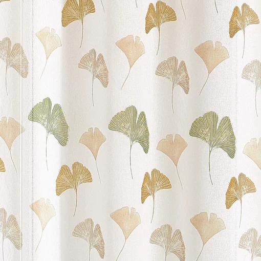 3S. x Home Px voilage etamine imprime 140x240 BILOBA - Kaki Best