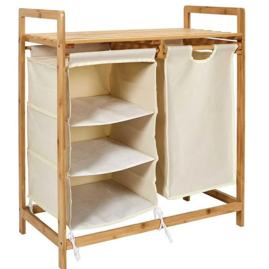 3S. x Home Rangement Compartiments avec Support en Bambou Online