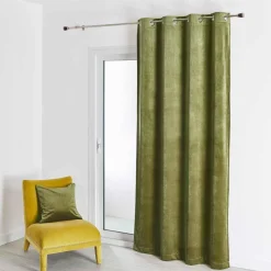 3S. x Home Rideau d'Ameublement Uni Kaki 135X260 cm VELOURS Clearance