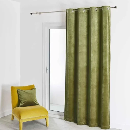 3S. x Home Rideau d'Ameublement Uni Kaki 135X260 cm VELOURS Clearance