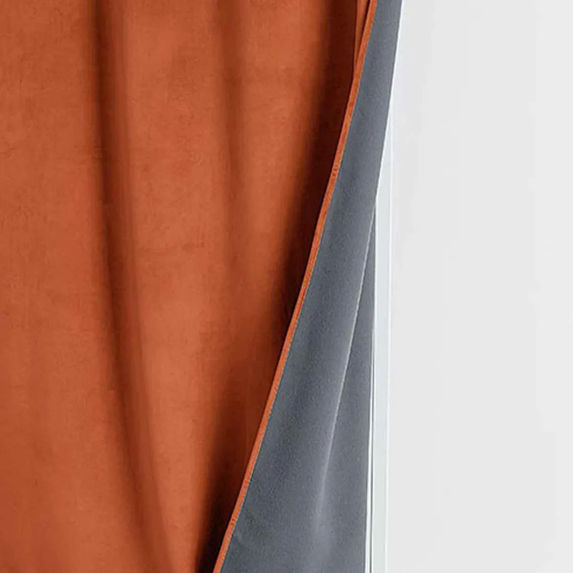 3S. x Home Rideau d'Ameublement Velours Double Polaire 135x280 cm VELVETA - Cognac