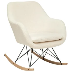 3S. x Home Rocking-chair en bouclette blanc Discount