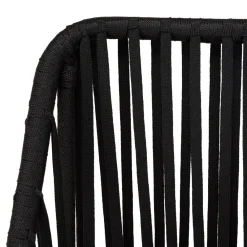 Macabane Salon de jardin 2 personnes Table carrée et 2 fauteuils gris et noirs en cordage Sale