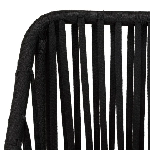 Macabane Salon de jardin 2 personnes Table carrée et 2 fauteuils gris et noirs en cordage Sale