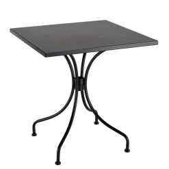 Macabane Salon de jardin 2 personnes Table carrée et 2 fauteuils gris et noirs en cordage Sale