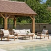 Macabane Salon de jardin 5 places BONIFACIO acacia huilé VICK Discount