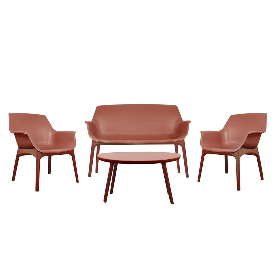 Factory Salon De Jardin 4 Places orangé / Brun Rosé Spirit Garden SACHA Rouge Best