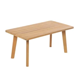 3S. x Home Salon de jardin en rotin et bois massif avec tissu beige TEMUCO style scandinave Best