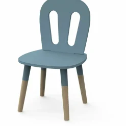 3 SUISSES Set 1 Table et 2 chaises FIRMIANA bleu orage et pin naturel