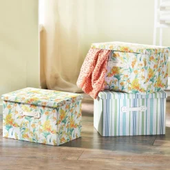 Becquet Set de 3 Boites de rangement à motif Mimosa BEHA Jaune Clearance