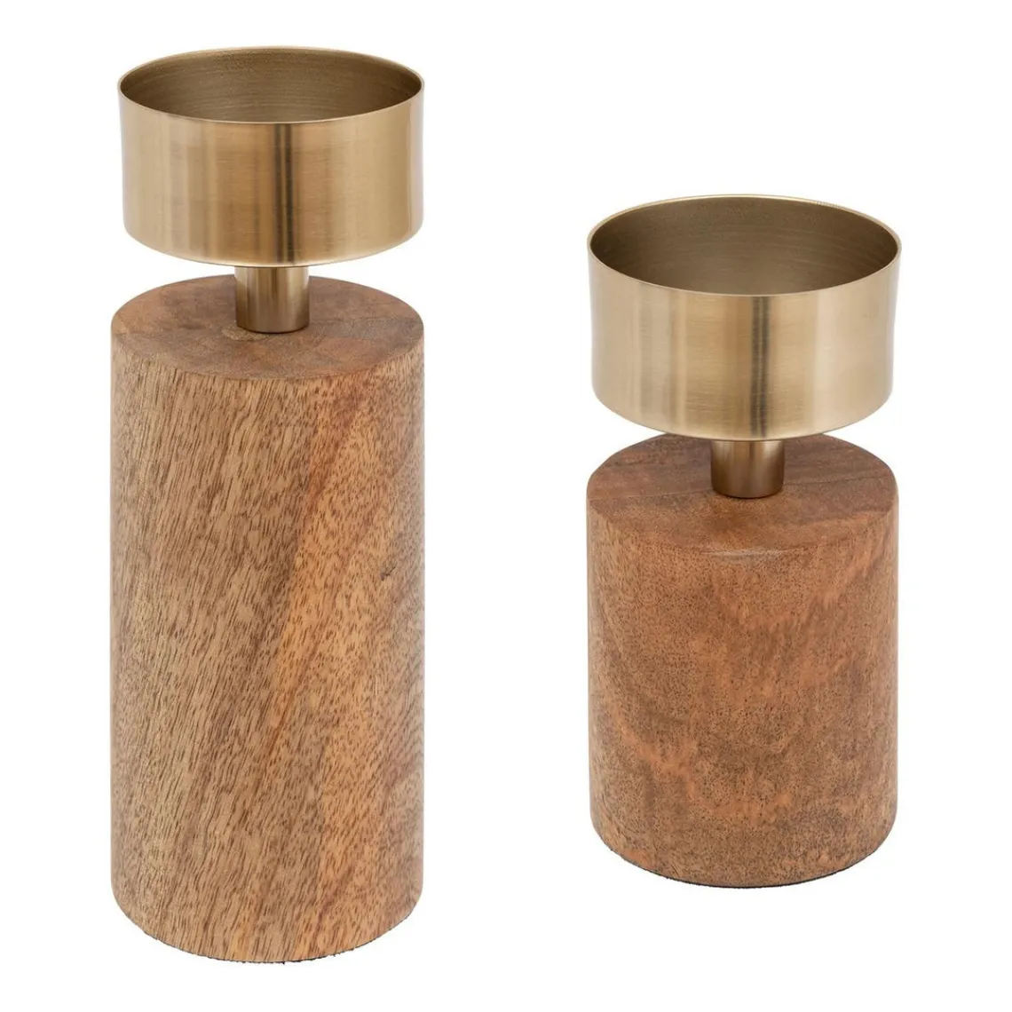 3S. x Home Set de 2 bougeoirs en bois Clearance