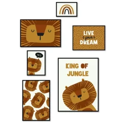 Today Set de 6 Cadres Noirs - Lion New