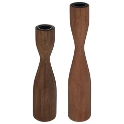 3S. x Home Set de 2 chandeliers marron en métal et manguier New