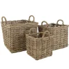 Macabane Set de 3 paniers de rangement carrés en kubu naturel KALLY Outlet