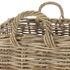 Macabane Set de 3 paniers de rangement carrés en kubu naturel KALLY Outlet