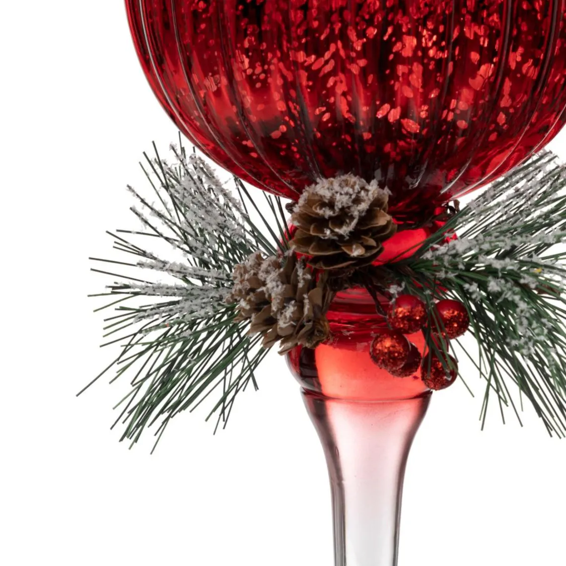 3S. x Home Set de 3 photophores sur pied rouge avec décoration Hot