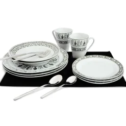 3S. x Home Set de 72 pièces Motif aztèque noir Best
