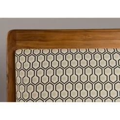 Macabane Sofa en teck et coton imprimé hexagones Scandi Sale