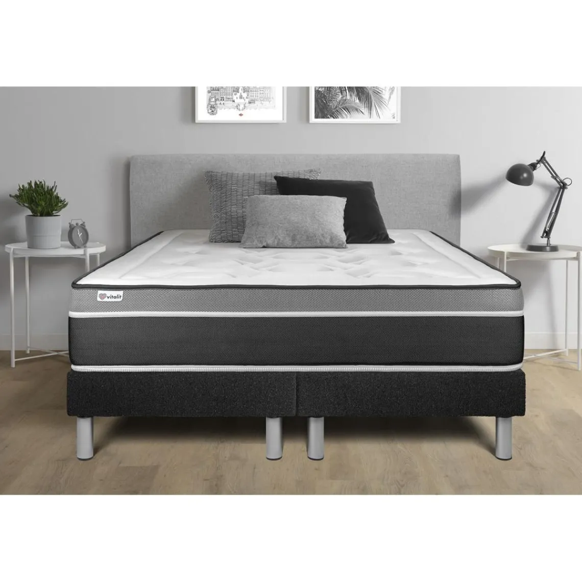 VITALIT Sommier Noir VITALYSOM New