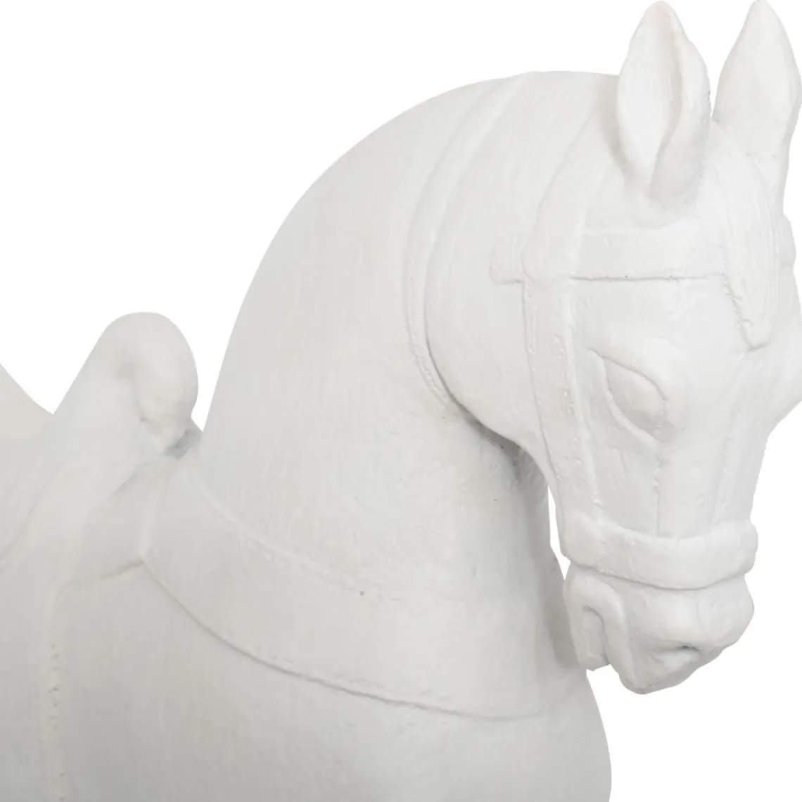 3S. x Home Statue cheval Little cottage Résine Blanc