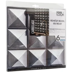 3S. x Home Sticker carrelage 9CX6 argent New