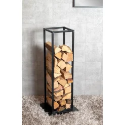 3S. x Home Support pour bois de cheminée noir en métal Clearance