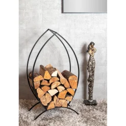 3S. x Home Support pour bois de cheminée noir en métal Clearance