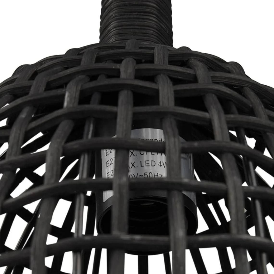 ALTEREGO Suspension 'BENDITO' en rotin noir