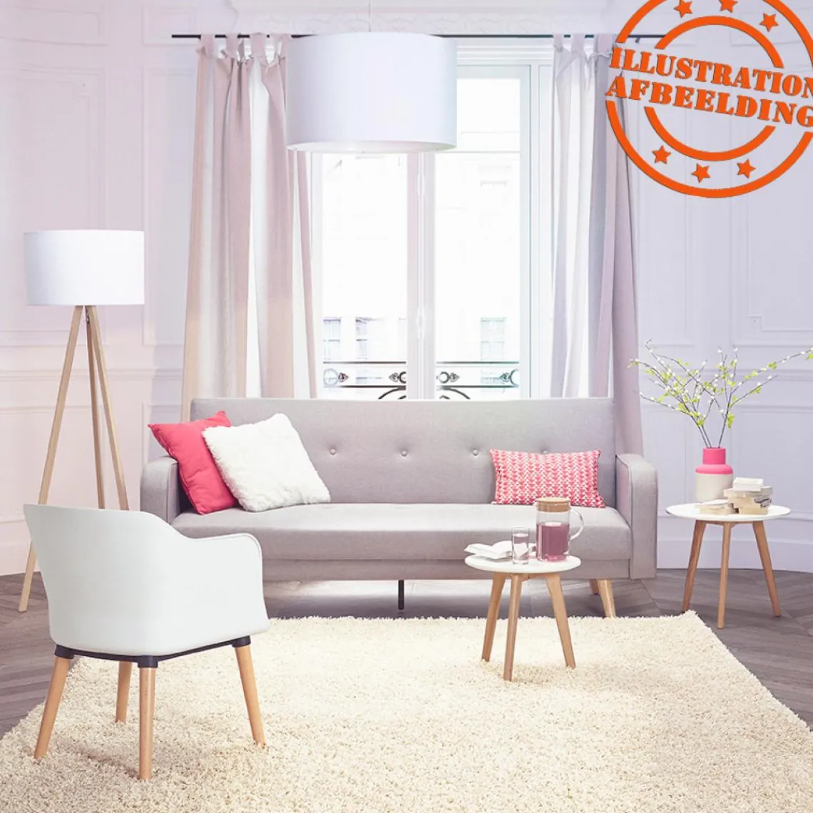 ALTEREGO Suspension 'BUNGEE' ronde avec abat-jour blanc New