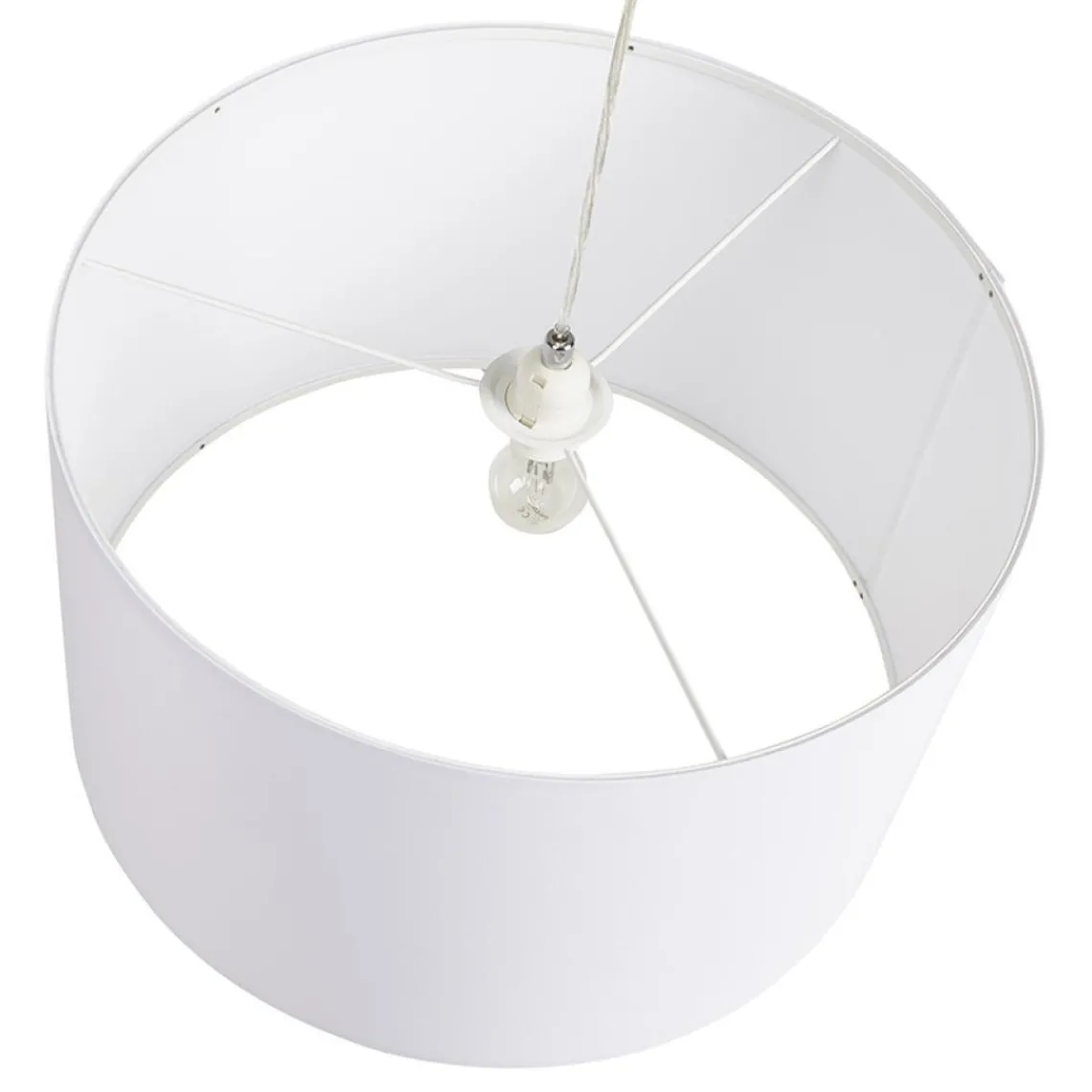 ALTEREGO Suspension 'BUNGEE' ronde avec abat-jour blanc New