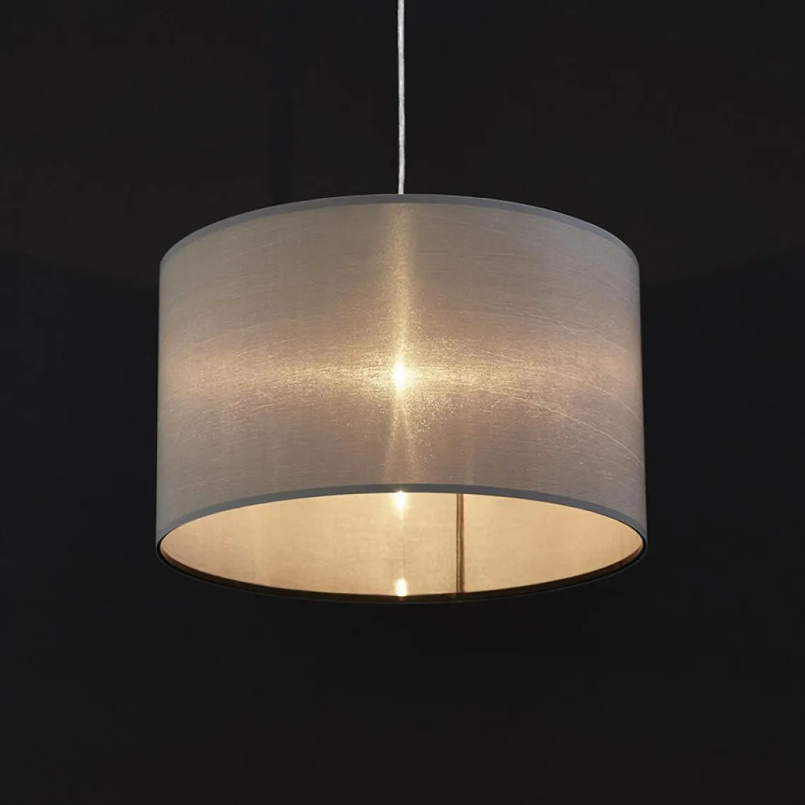 ALTEREGO Suspension 'BUNGEE' ronde avec abat-jour gris