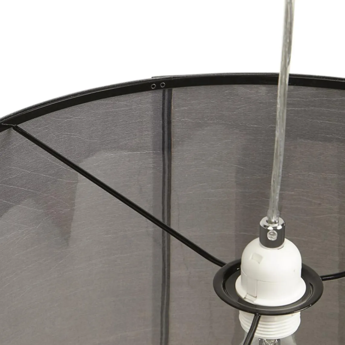 ALTEREGO Suspension 'BUNGEE' ronde avec abat-jour gris