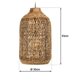 Macabane Suspension en abaca couleur naturelle et teck recyclé SIXTINE Best