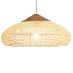 Macabane Suspension en rotin et teck recyclé SIXTINE couleur naturelle Discount