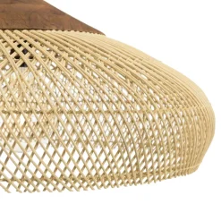 Macabane Suspension en rotin et teck recyclé SIXTINE couleur naturelle Discount