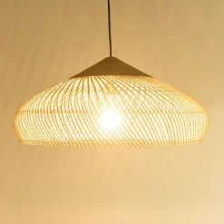 Macabane Suspension en rotin et teck recyclé SIXTINE couleur naturelle Discount