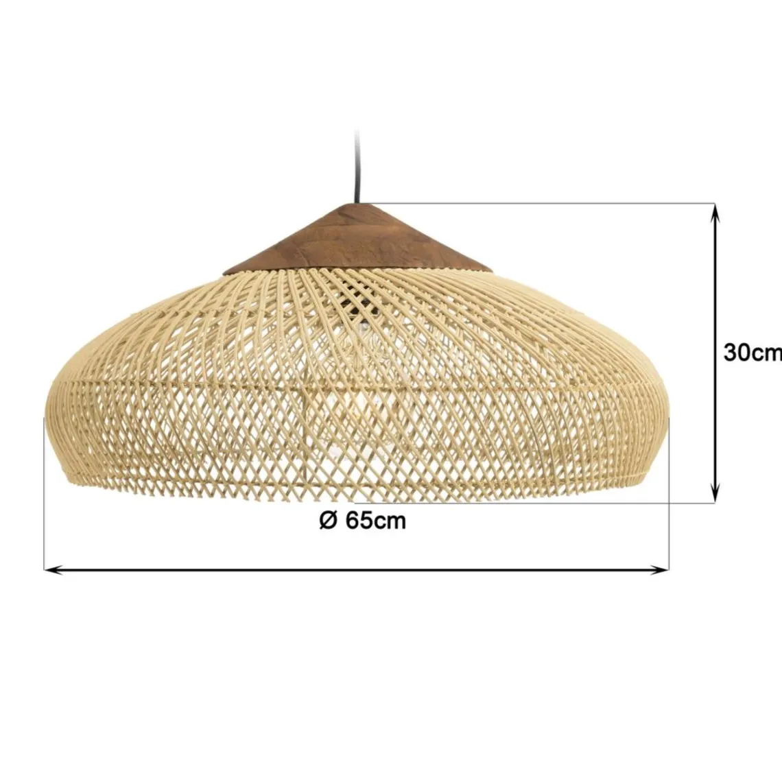 Macabane Suspension en rotin et teck recyclé SIXTINE couleur naturelle Discount