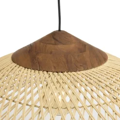 Macabane Suspension en rotin et teck recyclé SIXTINE couleur naturelle Discount