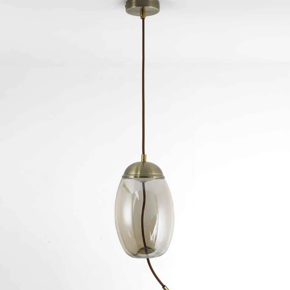 3S. x Home Suspension LED ODALIA Verre Transparent fumé