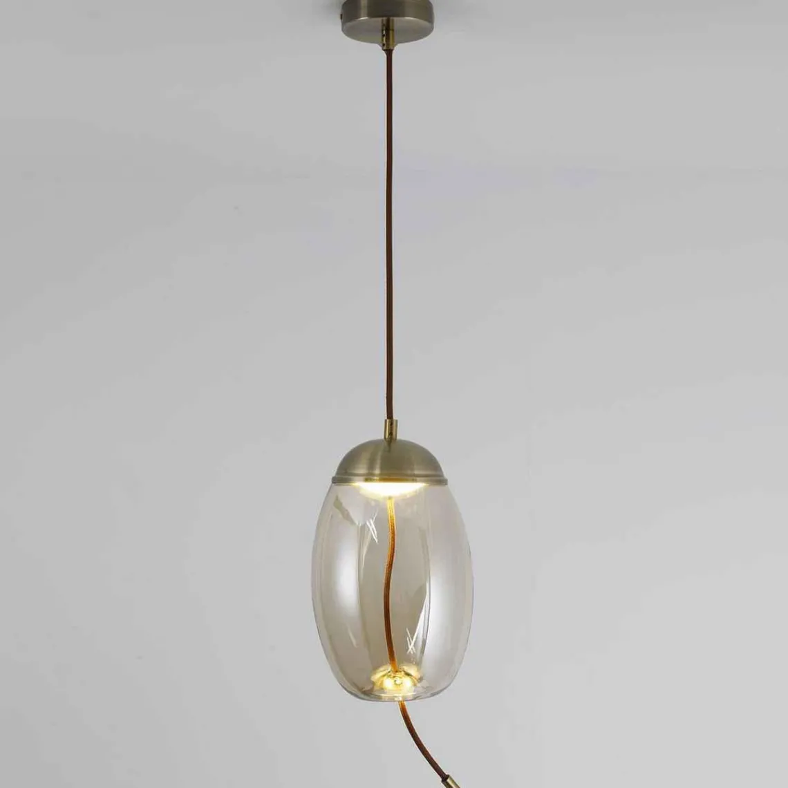 3S. x Home Suspension LED ODALIA Verre Transparent fumé