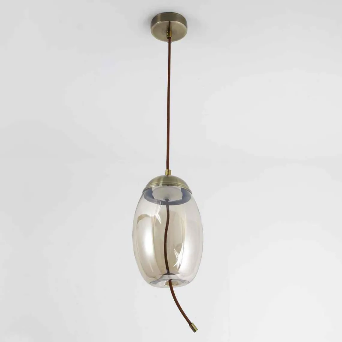 3S. x Home Suspension LED ODALIA Verre Transparent fumé