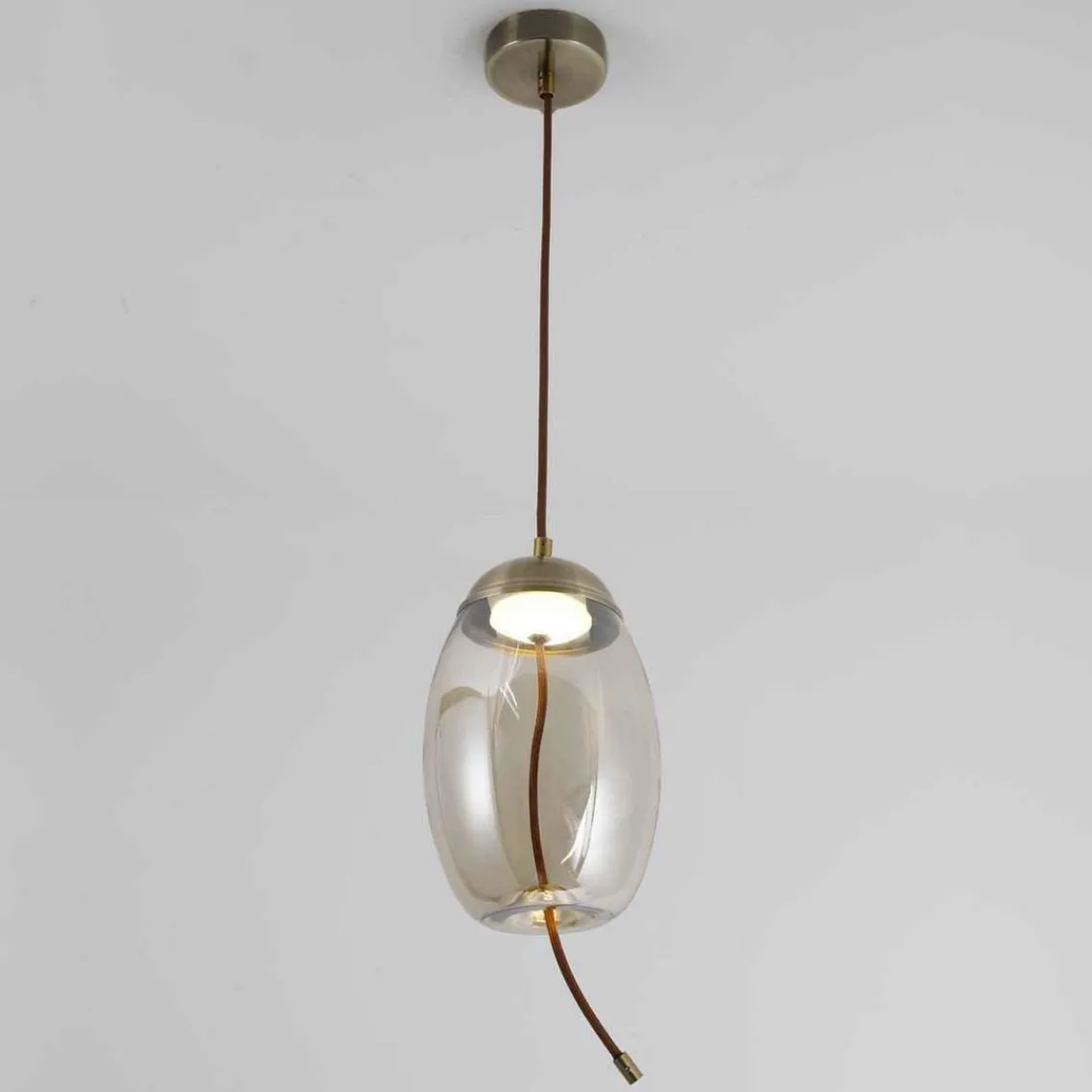 3S. x Home Suspension LED ODALIA Verre Transparent fumé