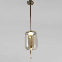 3S. x Home Suspension LED ODALYS Verre Transparent Fumé New