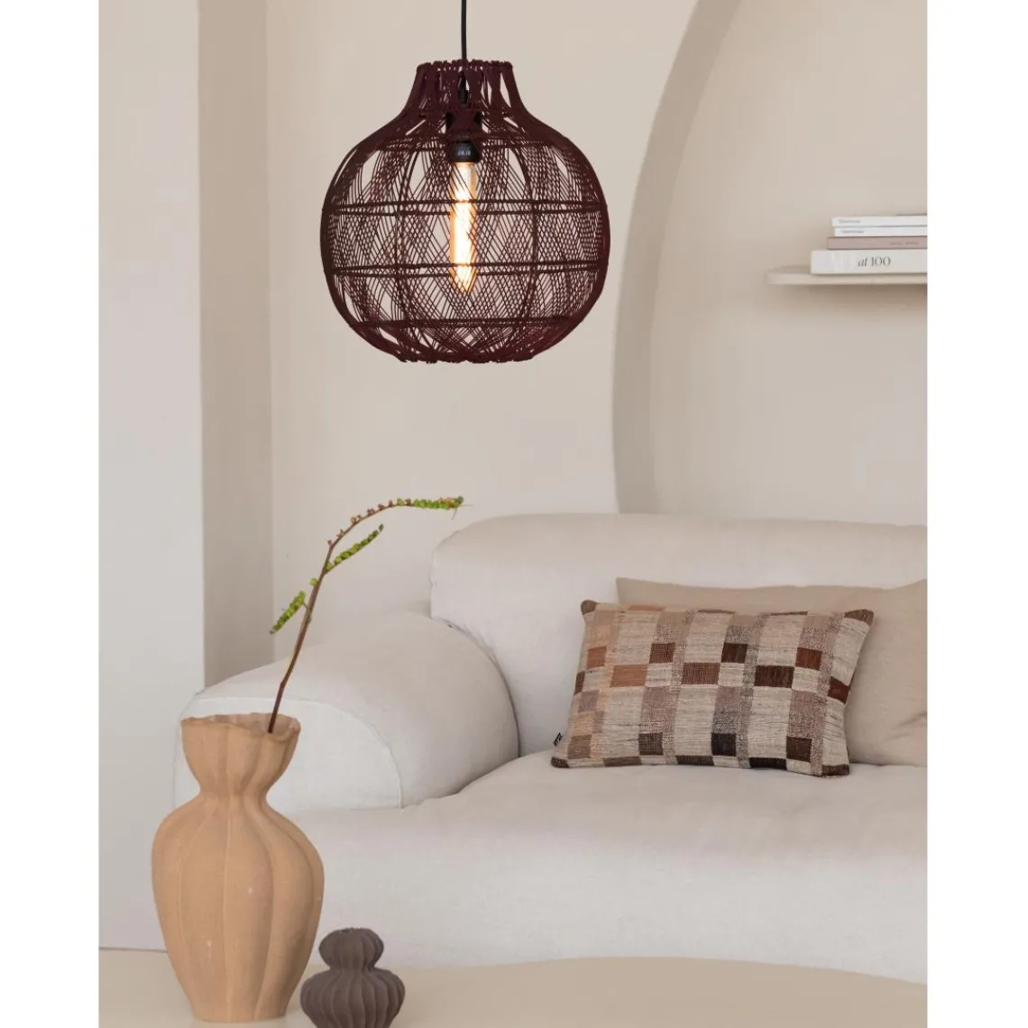 Good & Mojo Suspension Mendoza bambou abat-jour bordeaux Online