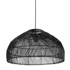 ALTEREGO Suspension ronde 'CANUL' en rotin tressé noir Outlet