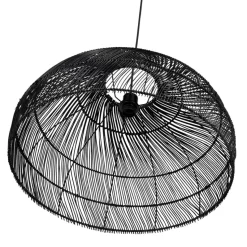 ALTEREGO Suspension ronde 'CANUL' en rotin tressé noir Outlet