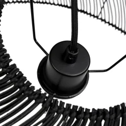 ALTEREGO Suspension ronde 'CANUL' en rotin tressé noir Outlet