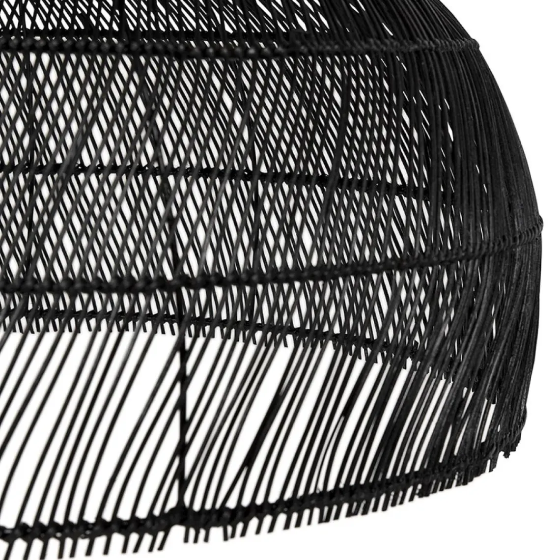 ALTEREGO Suspension ronde 'CANUL' en rotin tressé noir Outlet