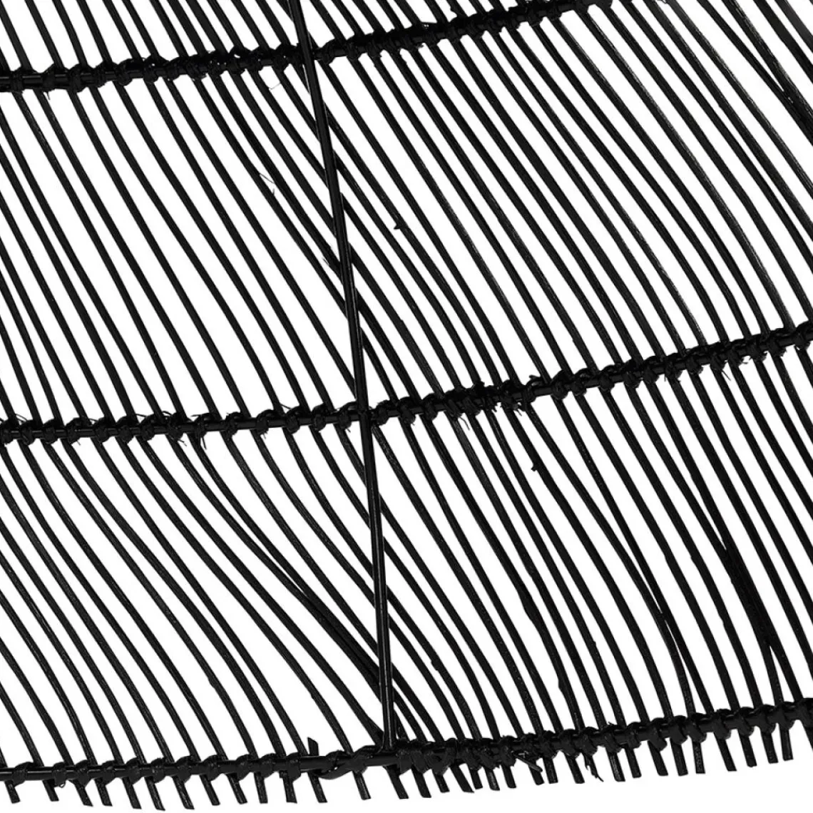 ALTEREGO Suspension ronde 'CANUL' en rotin tressé noir Outlet